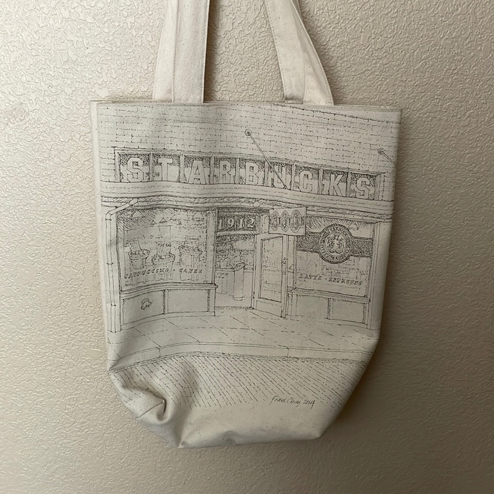 Starbucks tote from first Starbucks in Seattle